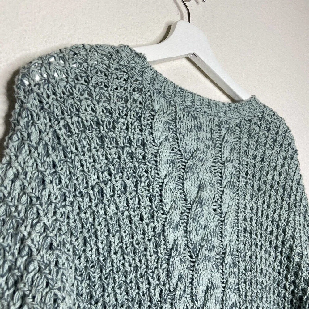L.A. Hearts Green Cable Knit Long Sweater Sz L